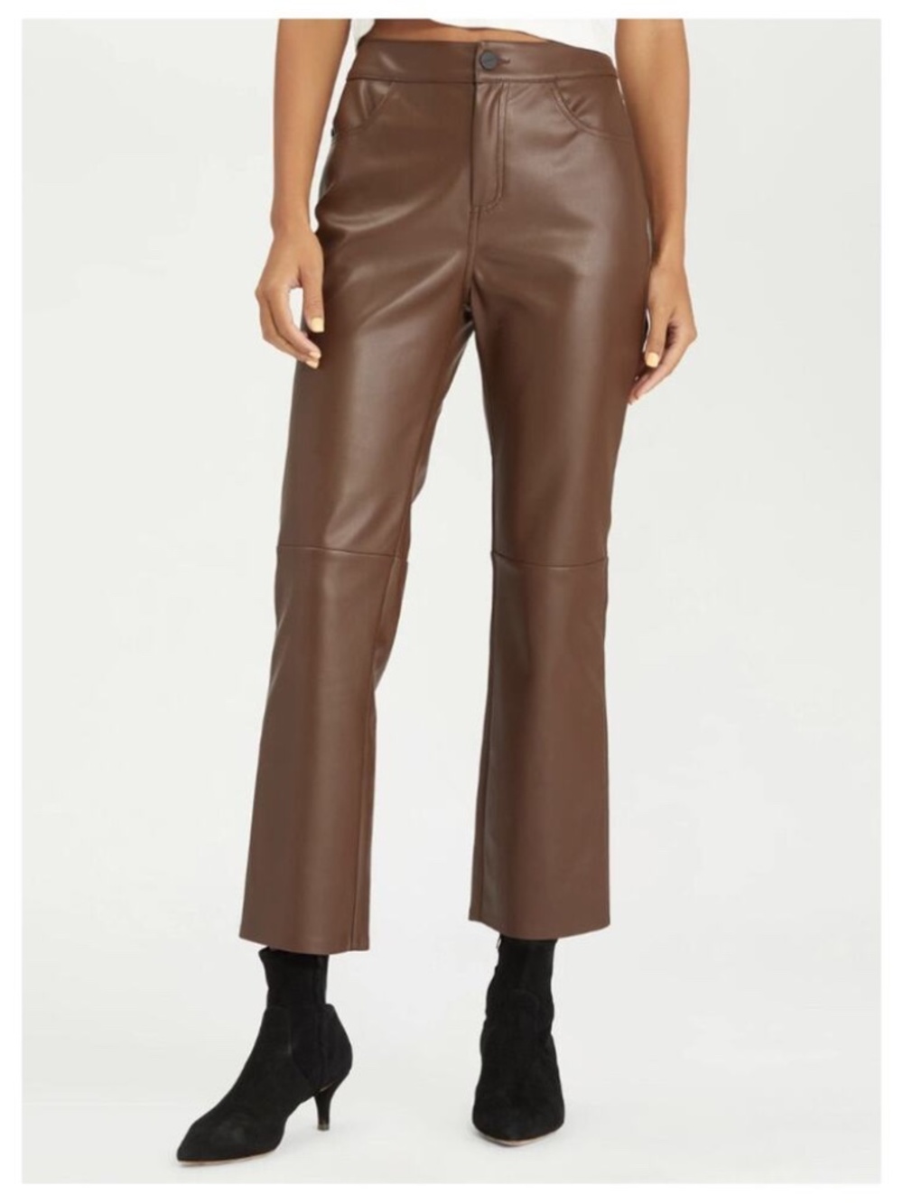 Sanctuary Faux Leather Brown Crop Pant - never worn